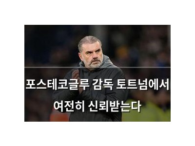 포스테코글루 감독 토트넘에서 여전히 신뢰받는다